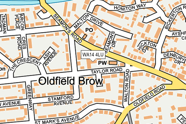 WA14 4LU map - OS OpenMap – Local (Ordnance Survey)