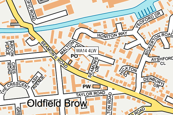 WA14 4LW map - OS OpenMap – Local (Ordnance Survey)