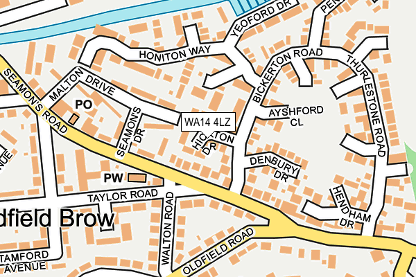WA14 4LZ map - OS OpenMap – Local (Ordnance Survey)