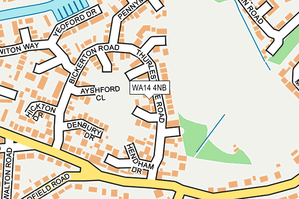 WA14 4NB map - OS OpenMap – Local (Ordnance Survey)