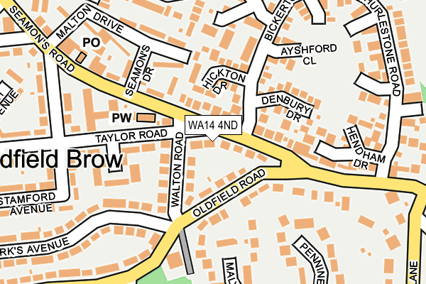 WA14 4ND map - OS OpenMap – Local (Ordnance Survey)