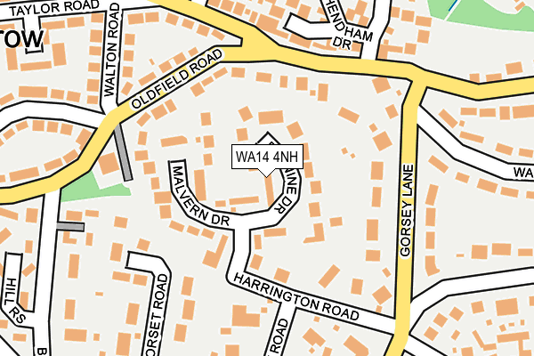 WA14 4NH map - OS OpenMap – Local (Ordnance Survey)