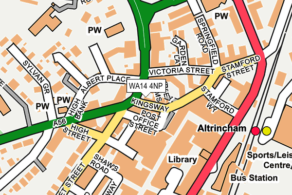 WA14 4NP map - OS OpenMap – Local (Ordnance Survey)