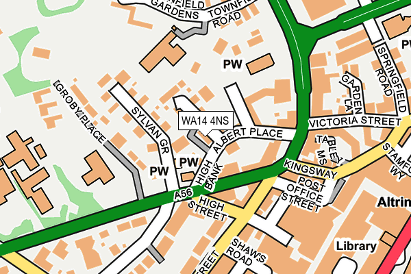 WA14 4NS map - OS OpenMap – Local (Ordnance Survey)