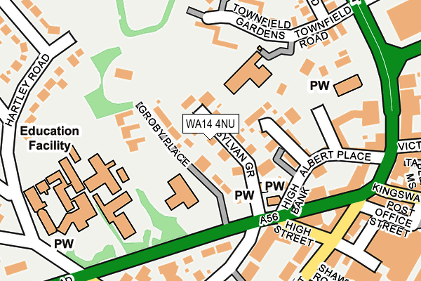 WA14 4NU map - OS OpenMap – Local (Ordnance Survey)