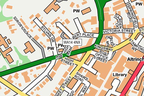 WA14 4NX map - OS OpenMap – Local (Ordnance Survey)