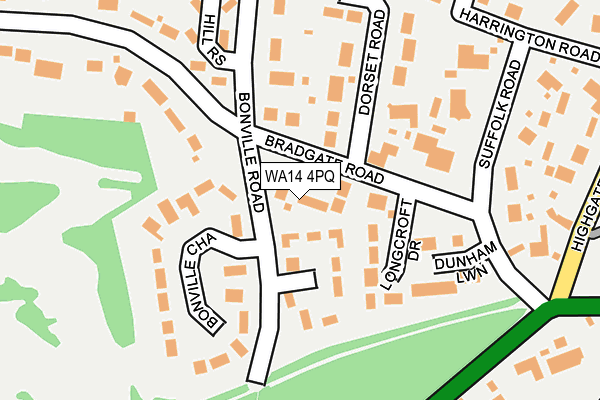 WA14 4PQ map - OS OpenMap – Local (Ordnance Survey)