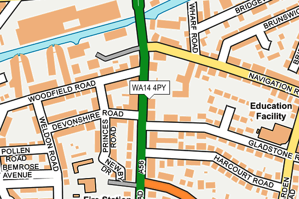 WA14 4PY map - OS OpenMap – Local (Ordnance Survey)