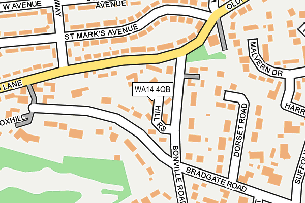 WA14 4QB map - OS OpenMap – Local (Ordnance Survey)