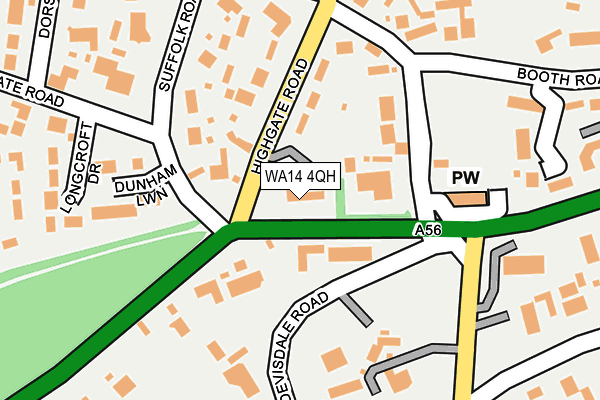WA14 4QH map - OS OpenMap – Local (Ordnance Survey)