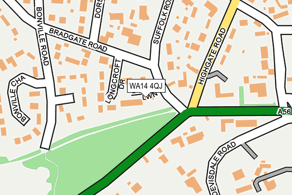 WA14 4QJ map - OS OpenMap – Local (Ordnance Survey)