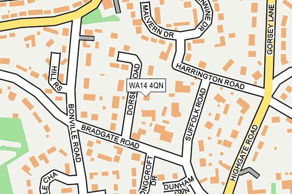 WA14 4QN map - OS OpenMap – Local (Ordnance Survey)