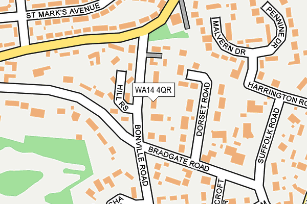 WA14 4QR map - OS OpenMap – Local (Ordnance Survey)
