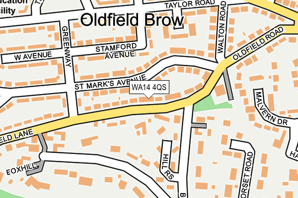 WA14 4QS map - OS OpenMap – Local (Ordnance Survey)