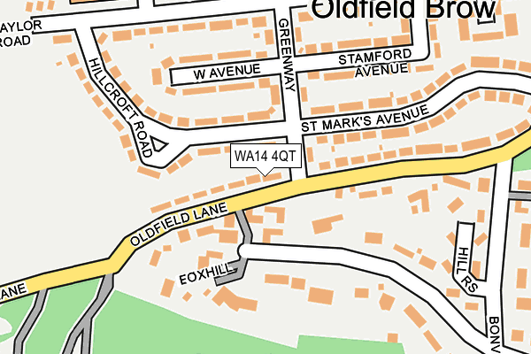 WA14 4QT map - OS OpenMap – Local (Ordnance Survey)