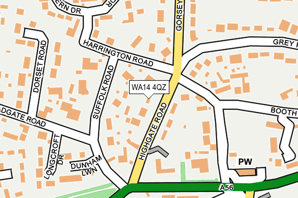 WA14 4QZ map - OS OpenMap – Local (Ordnance Survey)