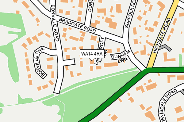 WA14 4RA map - OS OpenMap – Local (Ordnance Survey)