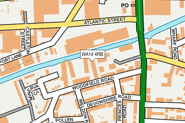 WA14 4RB map - OS OpenMap – Local (Ordnance Survey)