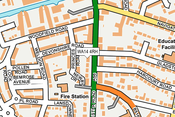 WA14 4RH map - OS OpenMap – Local (Ordnance Survey)