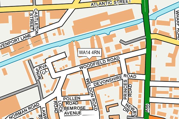 WA14 4RN map - OS OpenMap – Local (Ordnance Survey)
