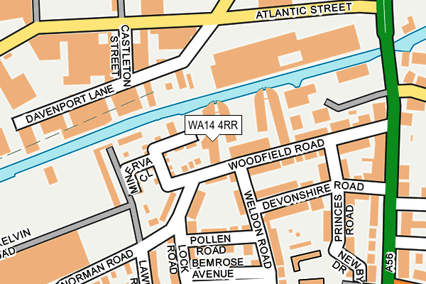 WA14 4RR map - OS OpenMap – Local (Ordnance Survey)