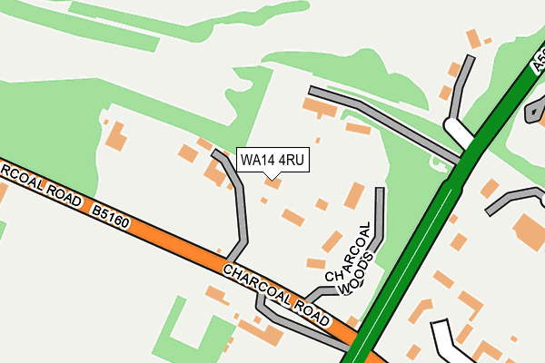 WA14 4RU map - OS OpenMap – Local (Ordnance Survey)