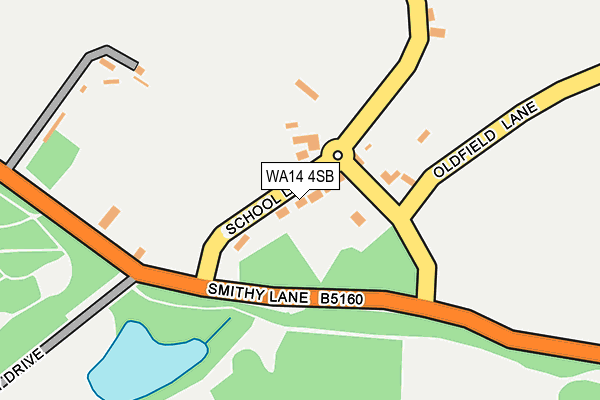 WA14 4SB map - OS OpenMap – Local (Ordnance Survey)