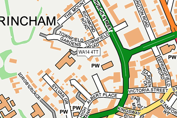 WA14 4TT map - OS OpenMap – Local (Ordnance Survey)