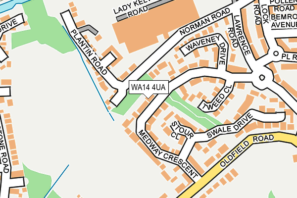 WA14 4UA map - OS OpenMap – Local (Ordnance Survey)