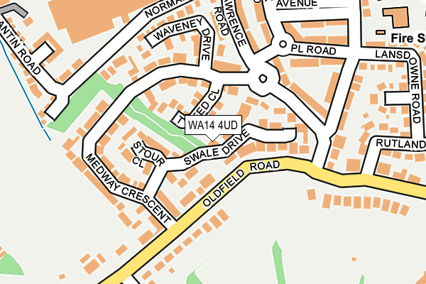 WA14 4UD map - OS OpenMap – Local (Ordnance Survey)