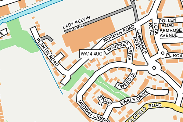 WA14 4UG map - OS OpenMap – Local (Ordnance Survey)