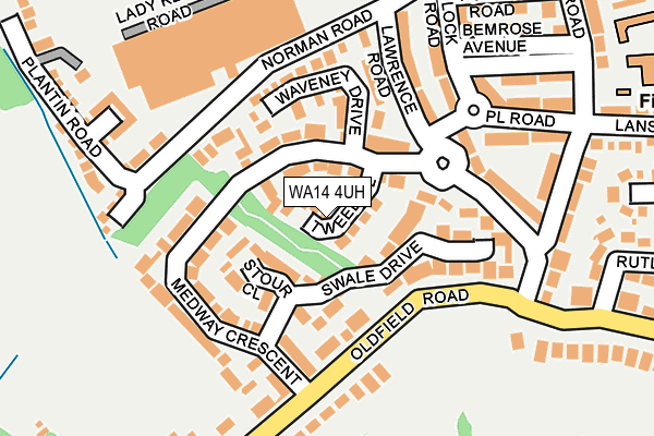WA14 4UH map - OS OpenMap – Local (Ordnance Survey)