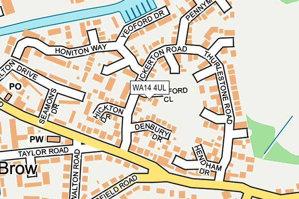 WA14 4UL map - OS OpenMap – Local (Ordnance Survey)