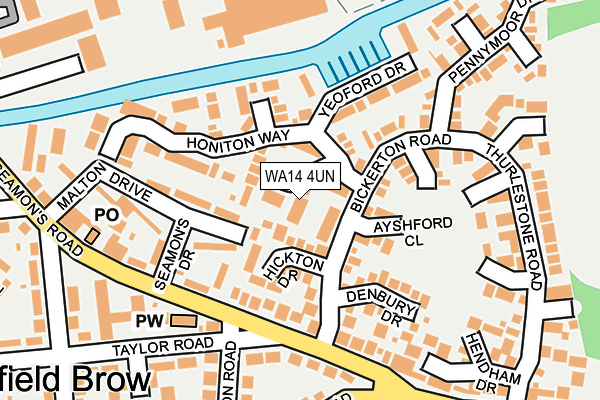 WA14 4UN map - OS OpenMap – Local (Ordnance Survey)