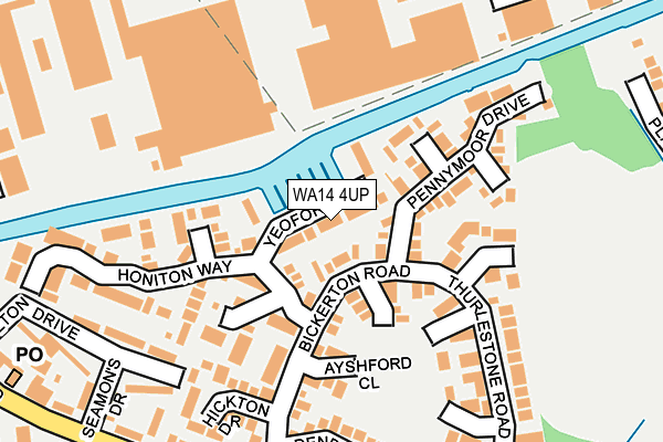 WA14 4UP map - OS OpenMap – Local (Ordnance Survey)