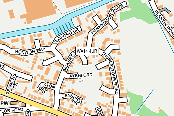 WA14 4UR map - OS OpenMap – Local (Ordnance Survey)