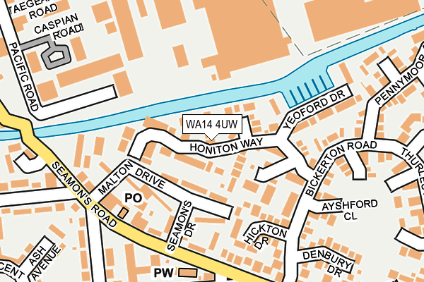 WA14 4UW map - OS OpenMap – Local (Ordnance Survey)