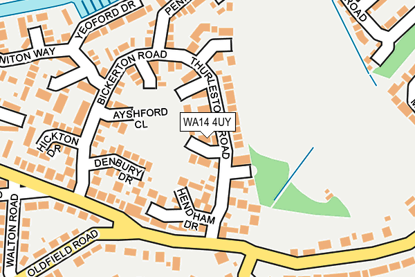 WA14 4UY map - OS OpenMap – Local (Ordnance Survey)