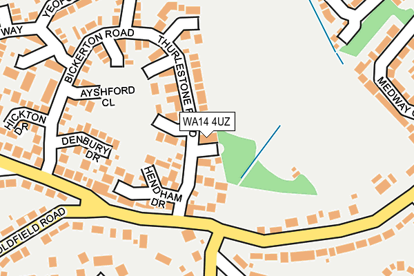 WA14 4UZ map - OS OpenMap – Local (Ordnance Survey)