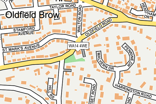WA14 4WE map - OS OpenMap – Local (Ordnance Survey)
