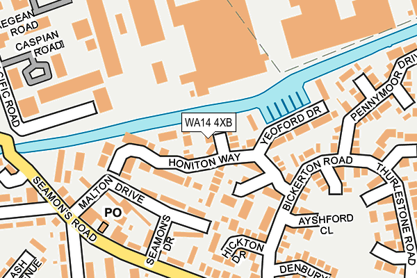 WA14 4XB map - OS OpenMap – Local (Ordnance Survey)