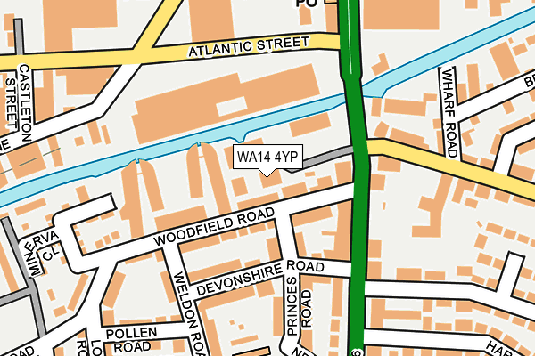 WA14 4YP map - OS OpenMap – Local (Ordnance Survey)