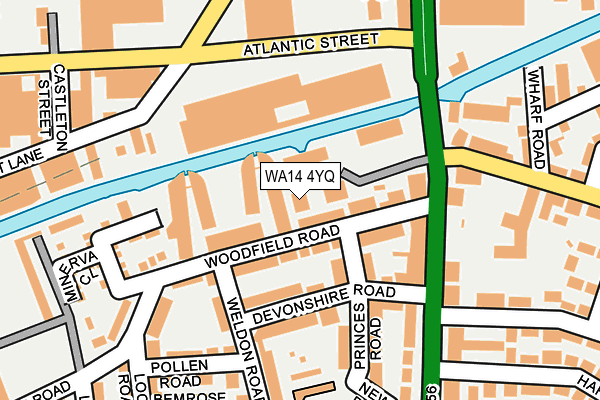 WA14 4YQ map - OS OpenMap – Local (Ordnance Survey)