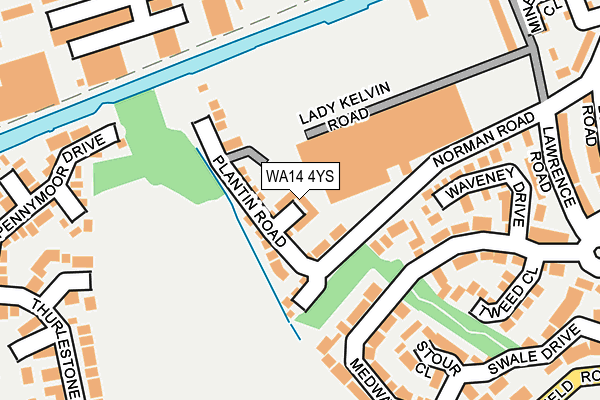 WA14 4YS map - OS OpenMap – Local (Ordnance Survey)