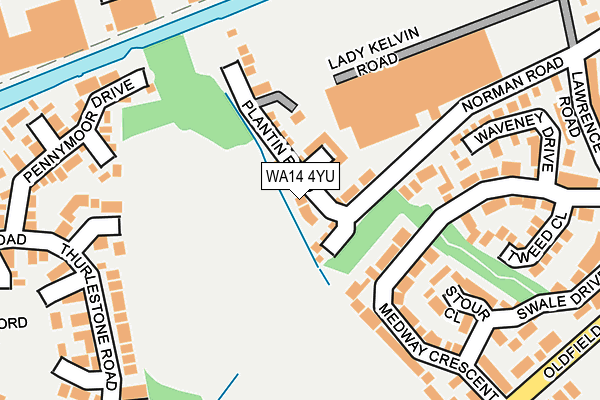 WA14 4YU map - OS OpenMap – Local (Ordnance Survey)
