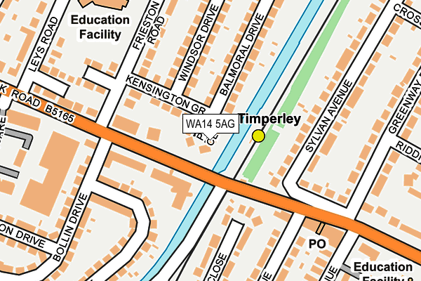 WA14 5AG map - OS OpenMap – Local (Ordnance Survey)