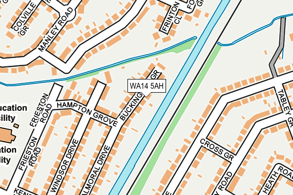 WA14 5AH map - OS OpenMap – Local (Ordnance Survey)