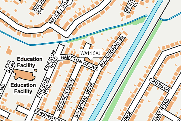 WA14 5AJ map - OS OpenMap – Local (Ordnance Survey)