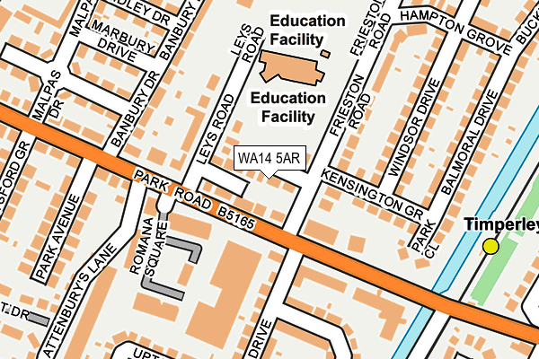WA14 5AR map - OS OpenMap – Local (Ordnance Survey)