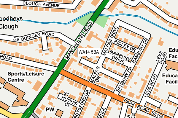 WA14 5BA map - OS OpenMap – Local (Ordnance Survey)